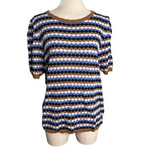 Fate + Fortune Womens Knit Sweater Short Sleeve Medium NWT